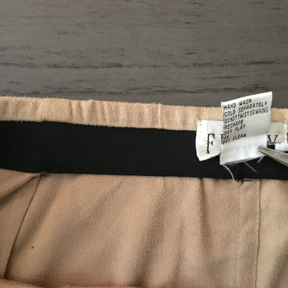 Vintage Finity Faux Suede Midi Skirt Camel Tan XL – Y2K Quiet Luxury Minimalist - Picture 6 of 8